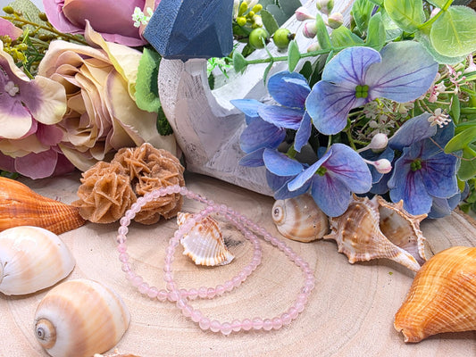 bracciale quarzo rosa 4mm naturale