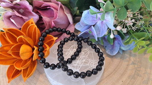 Bracciale 8mm Tormalina  Nera pietra naturale