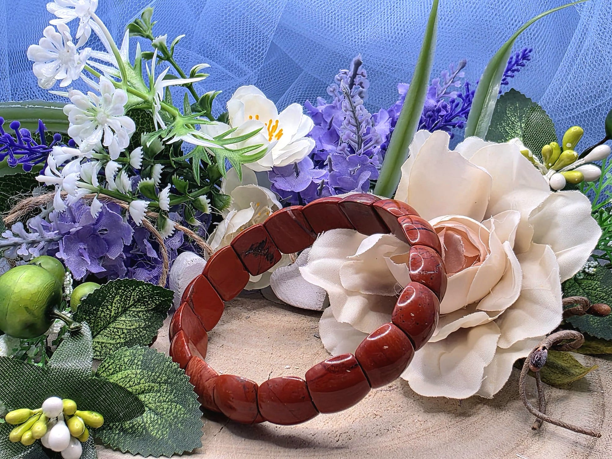 bracciale fascia diaspro rosso naturale