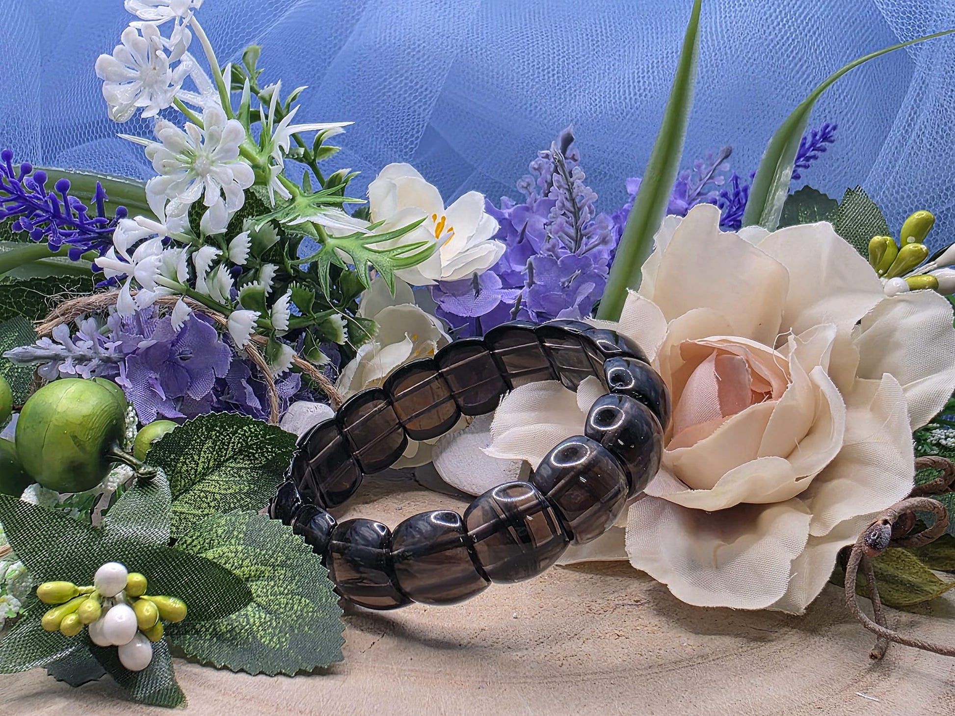 bracciale fascia quarzo fume naturale