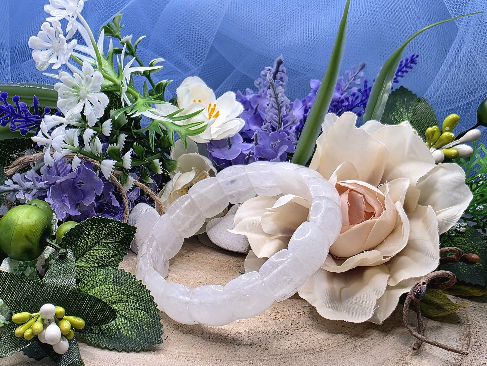 Bracciale fascia Quarzo ialino naturale