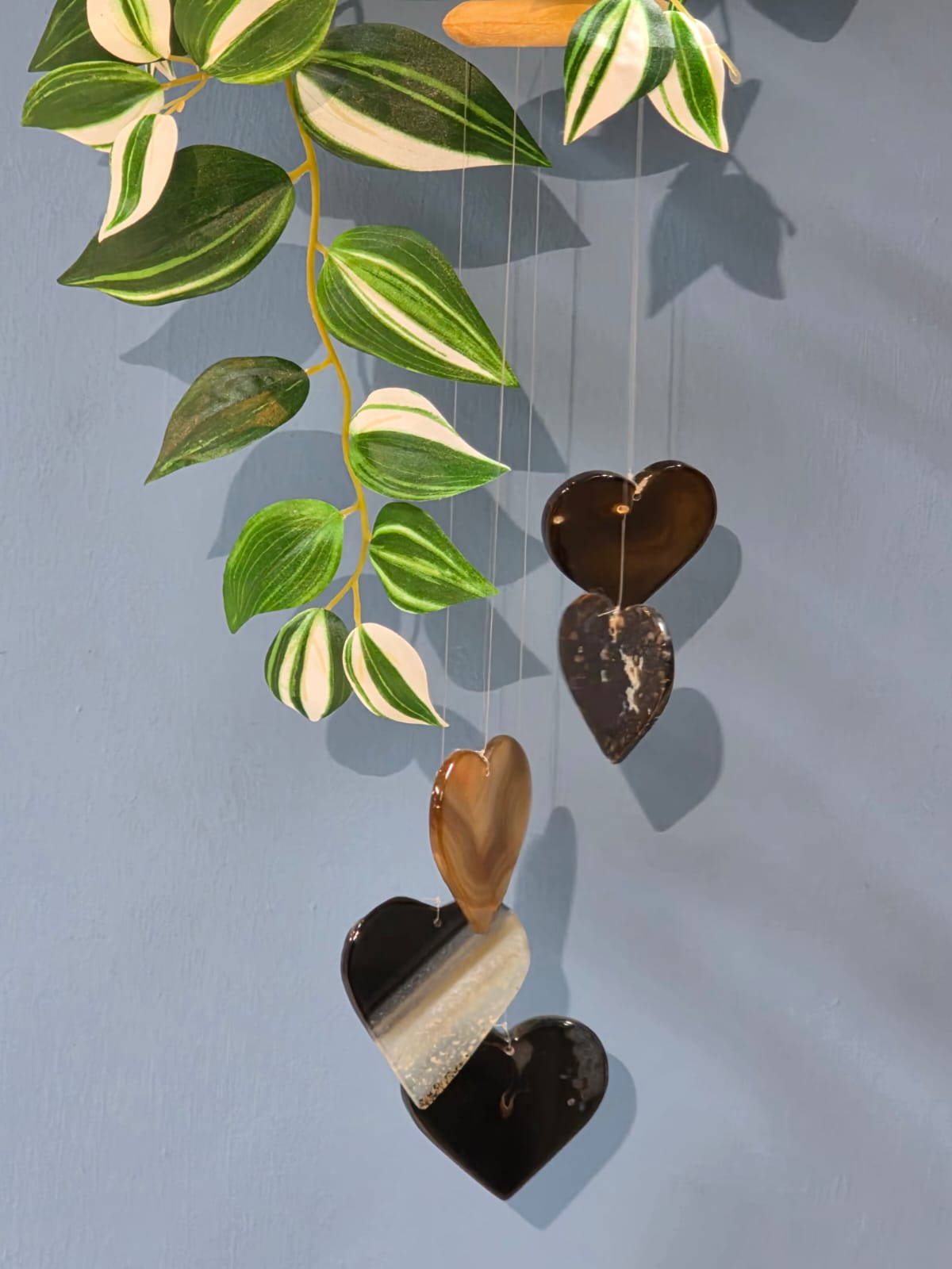 Campana a vento cuore Agata grigia