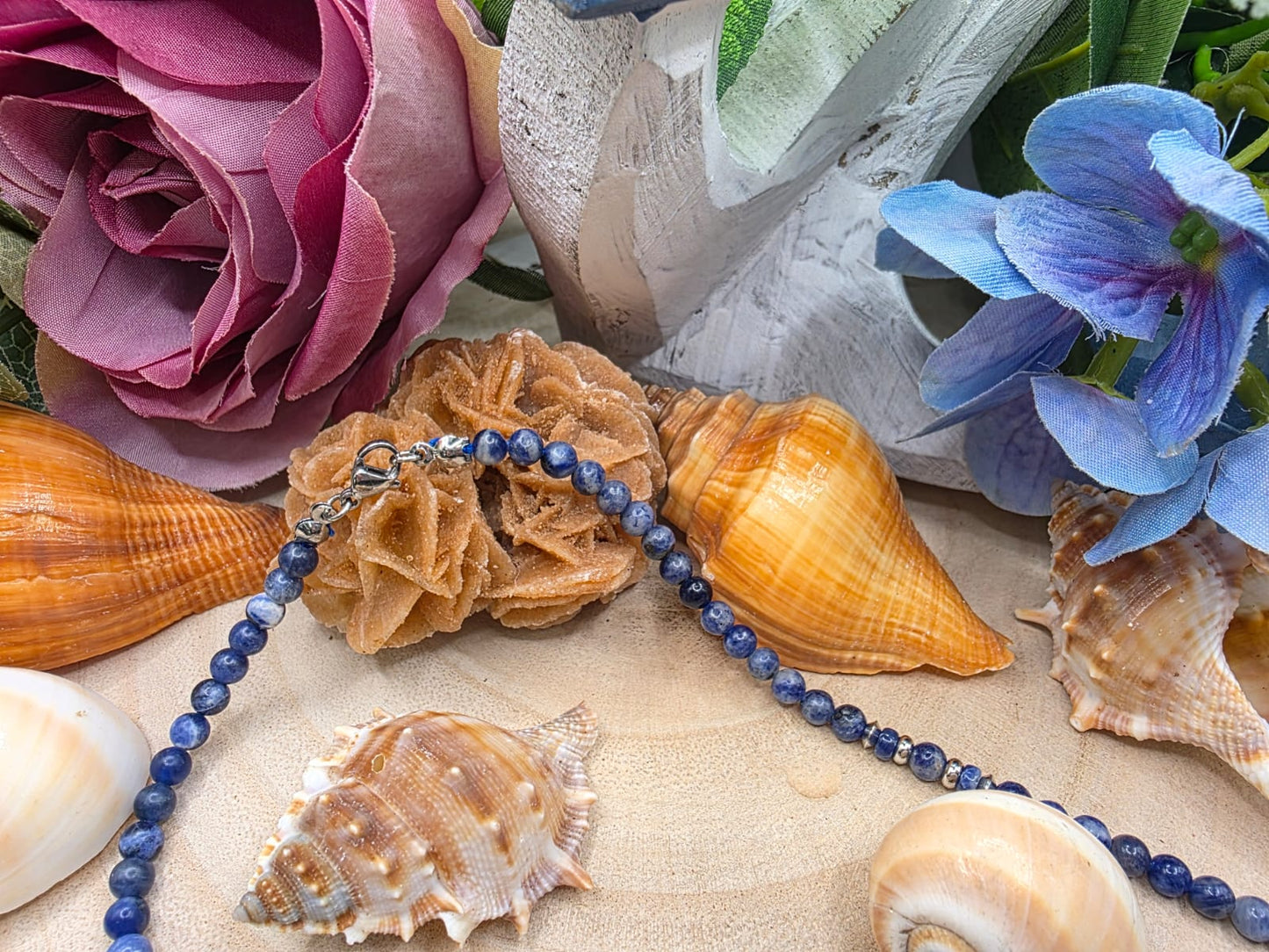 Collana Sodalite 4mm pietra naturale