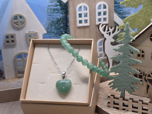 Ciondolo con bracciale Avventurina verde pietra naturale