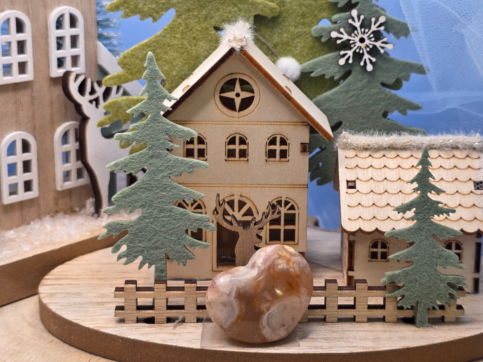 Cuore agata fiore pietra naturale 