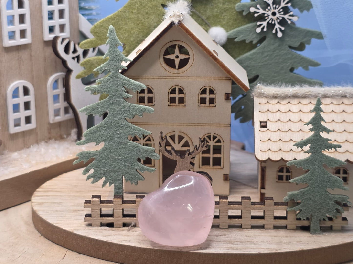 Cuore quarzo rosa pietra naturale