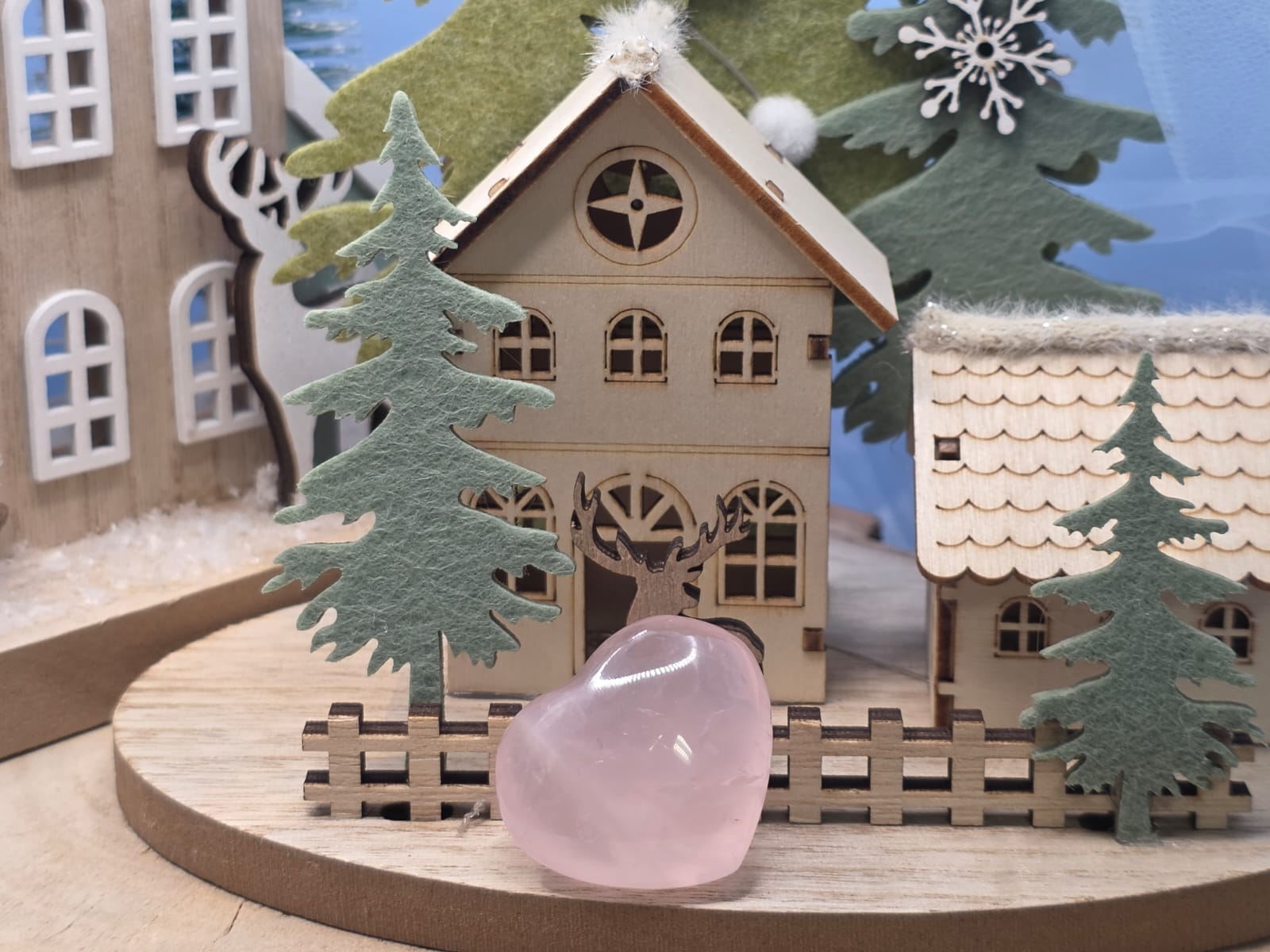 Cuore quarzo rosa pietra naturale