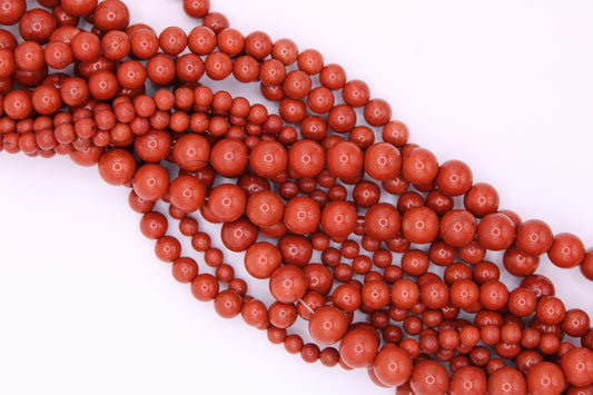 Diaspro Rosso filo di pietra naturale tondo liscio