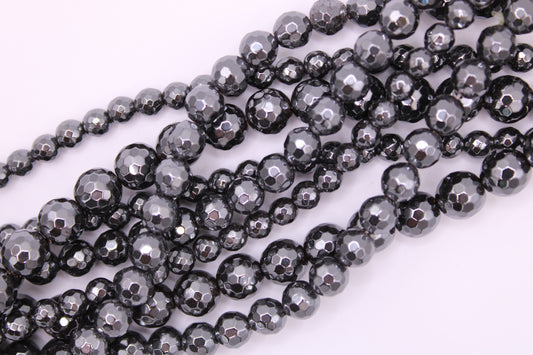 Ematite filo tondo sfaccettato pietra naturale