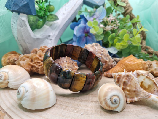 Bracciale fascia Occhio di Tigre/Falco/Bue