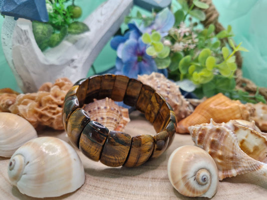 Bracciale fascia Occhio di Tigre pietra naturale