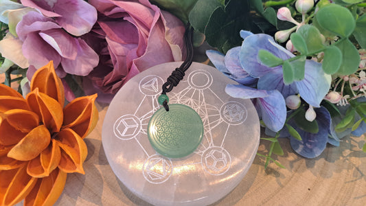 Ciondolo Fiore della Vita Avventurina Verde