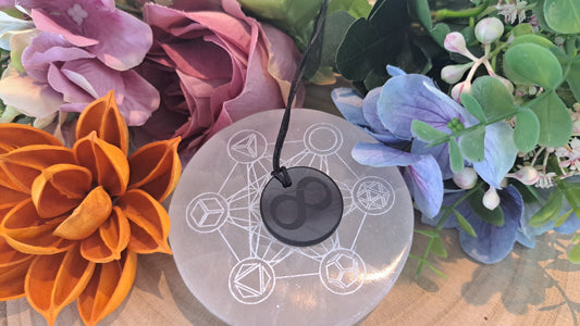 Ciondolo infinito Shungite pietra naturale