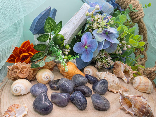 Iolite burattata pietra naturale