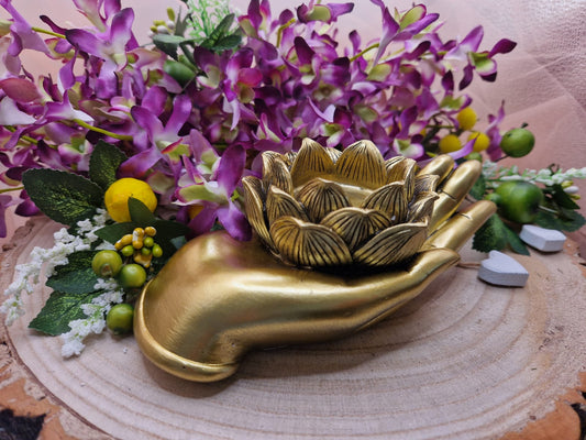 Portasfera mano con fiore di loto