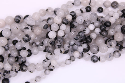Quarzo Tormalina filo tondo liscio pietra naturale