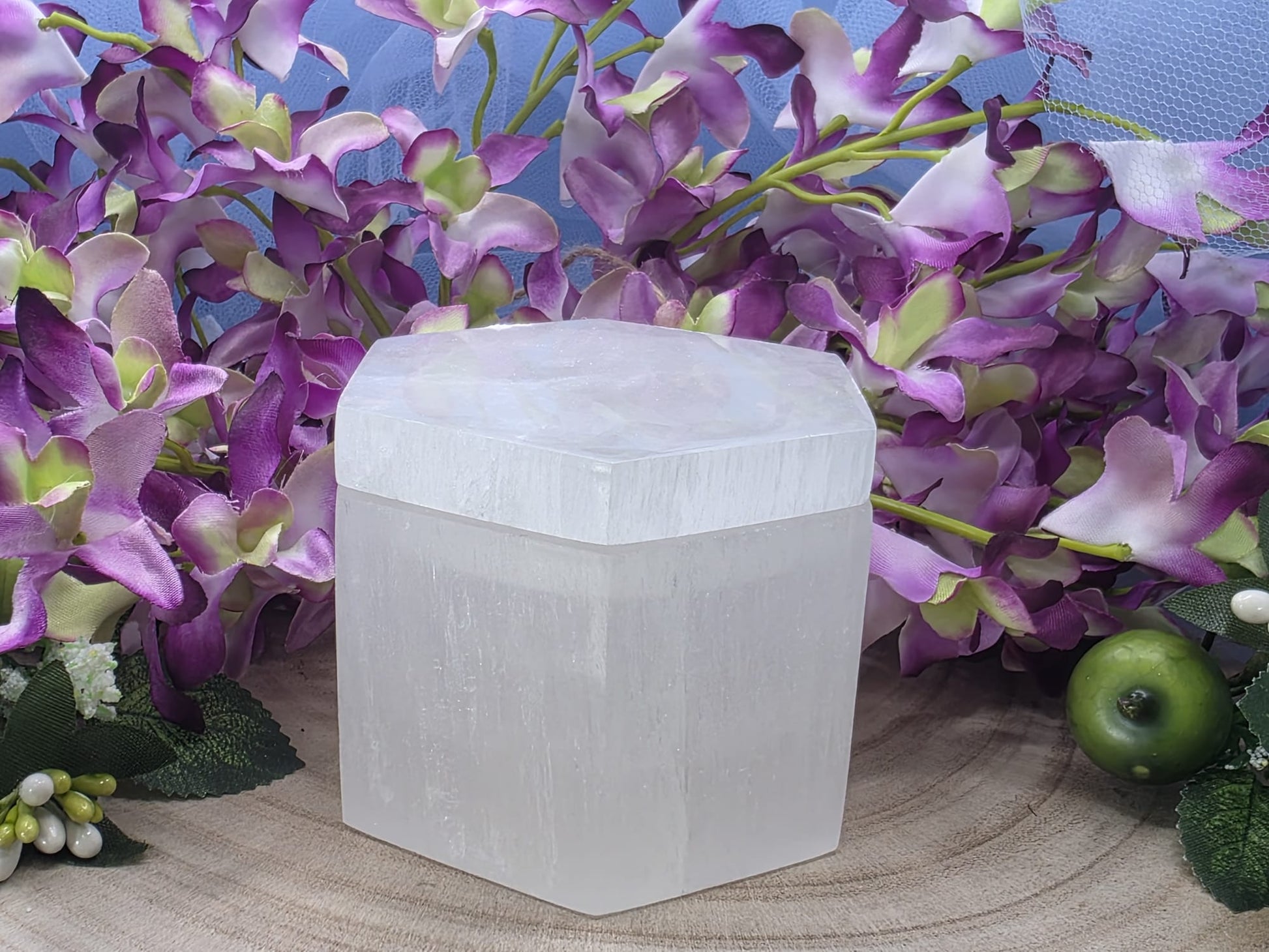 Scatola armonizzatrice selenite naturale 