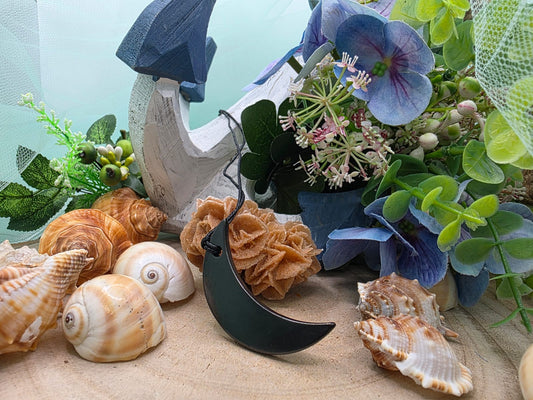 Ciondolo Luna Shungite pietra naturale