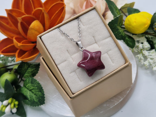 Ciondolo stella Mookaite pietra naturale