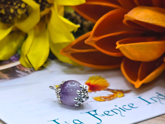 Ciondolo sfera ametista ''Su coccu''