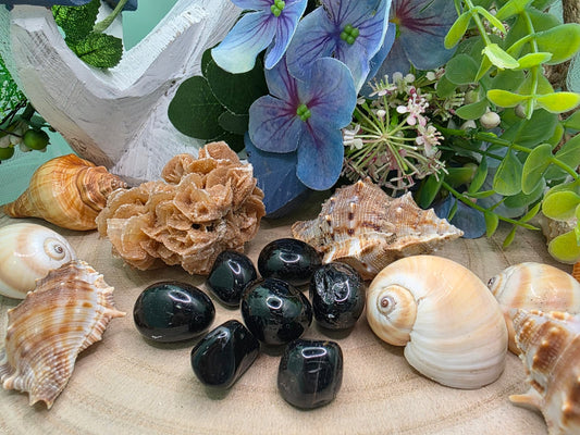 Tormalina nera pietra naturale burattata