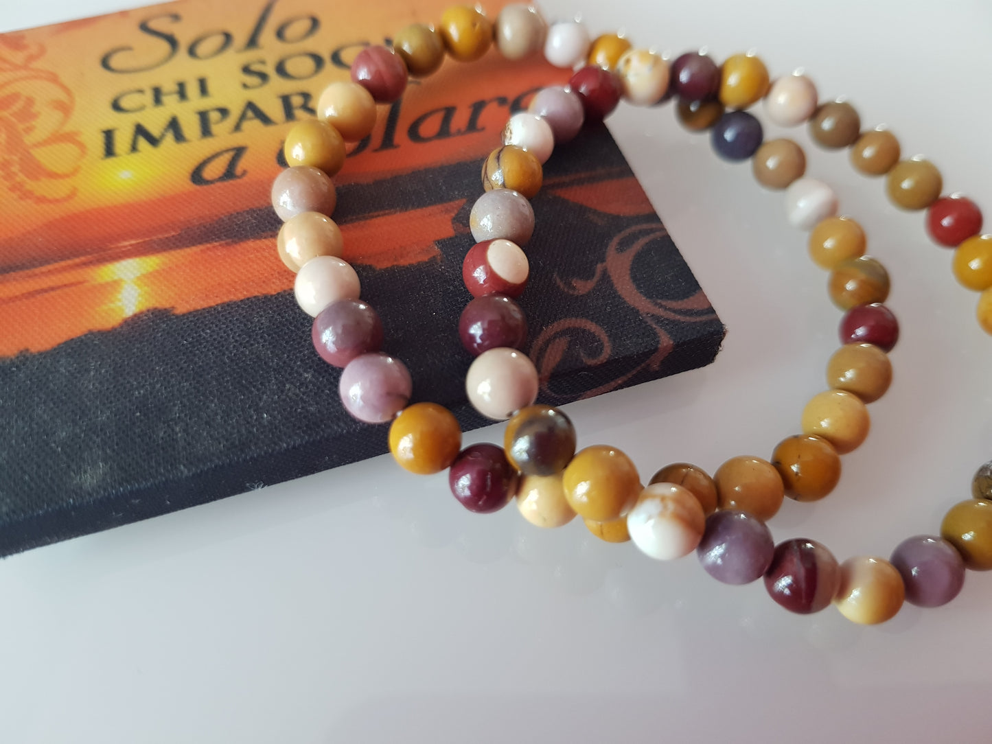 Bracciale 6 mm mookaite pietra naturale