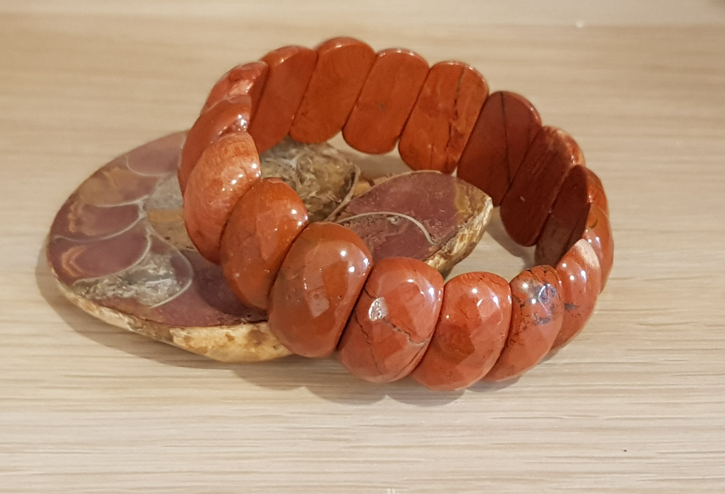 Bracciale fascia diaspro rosso