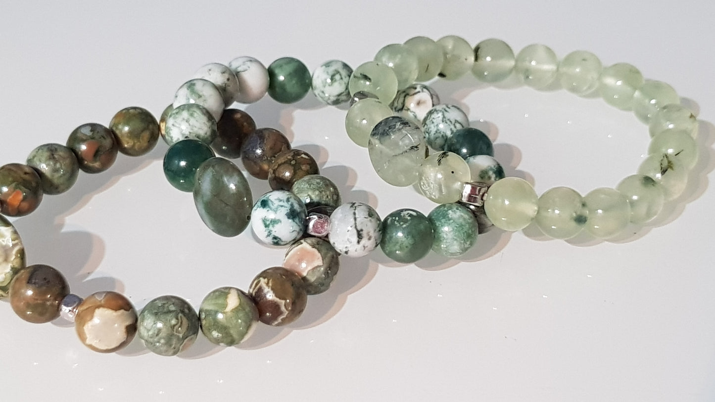 Bracciale prehnite 8 mm pietra naturale