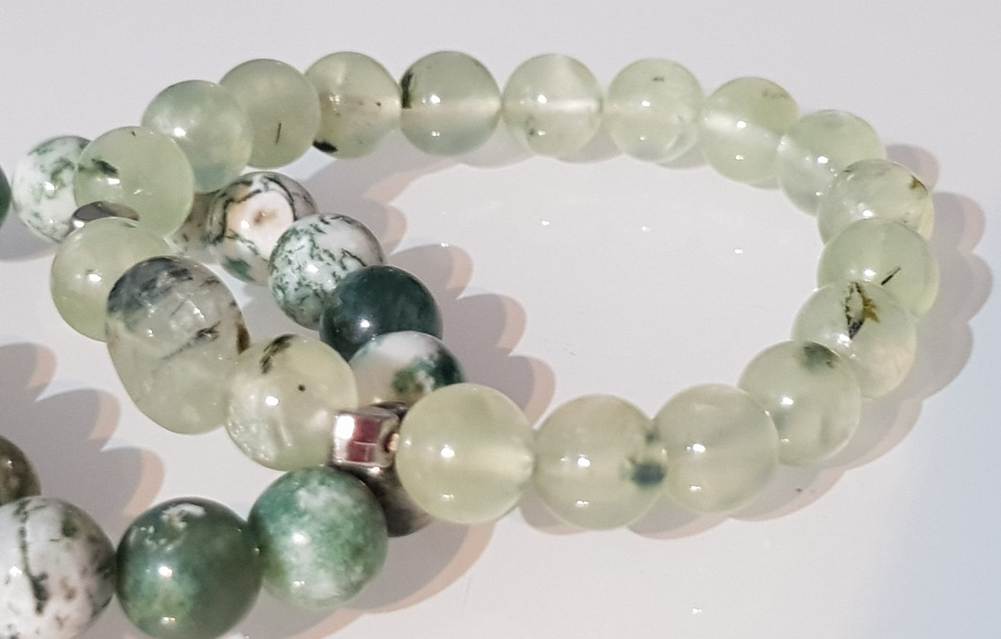 Bracciale prehnite 8 mm pietra naturale