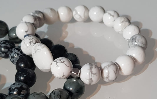 Bracciale magnesite 10 mm  pietra naturale