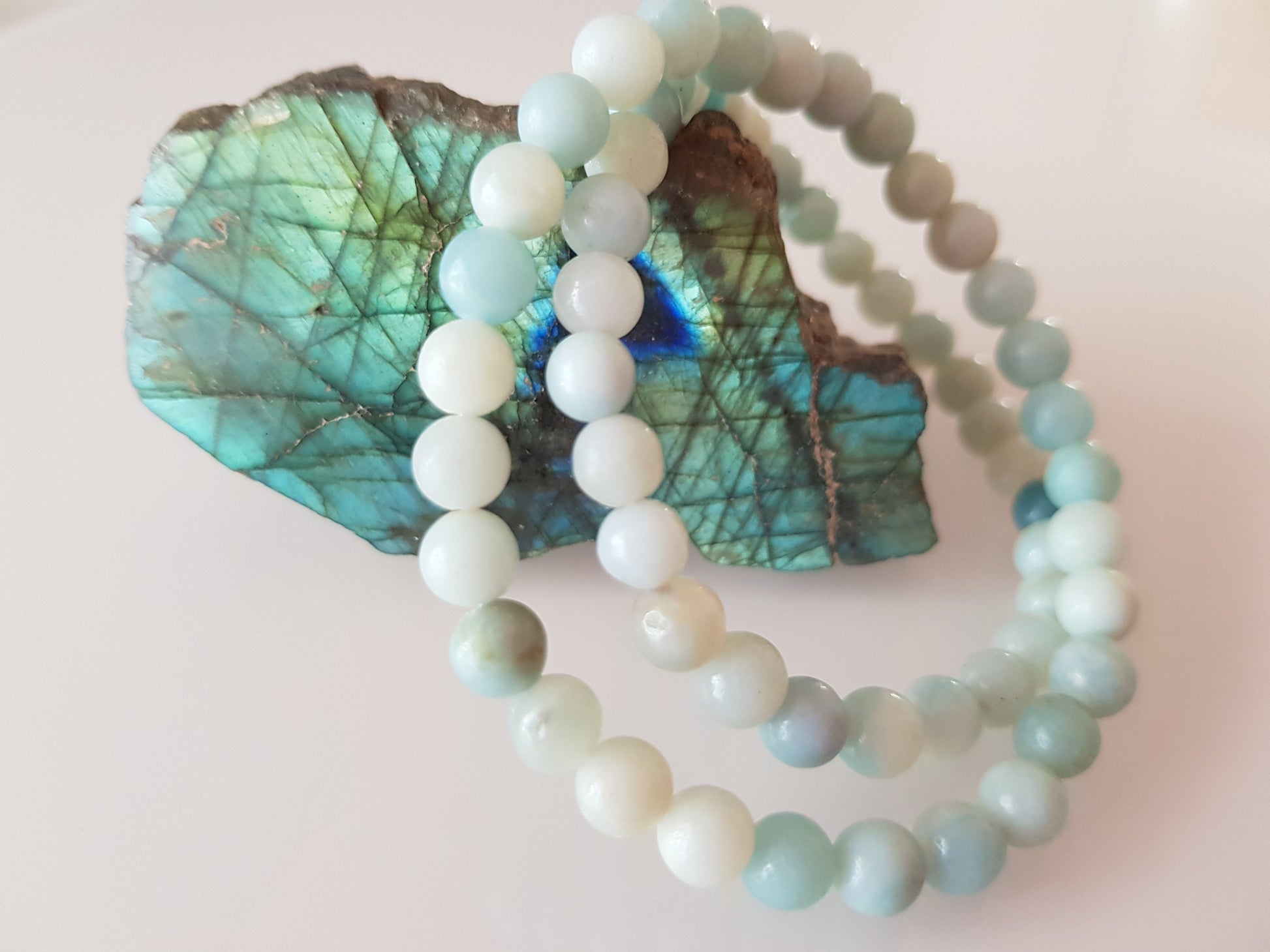 Bracciale 6mm amazzonite pietra naturale