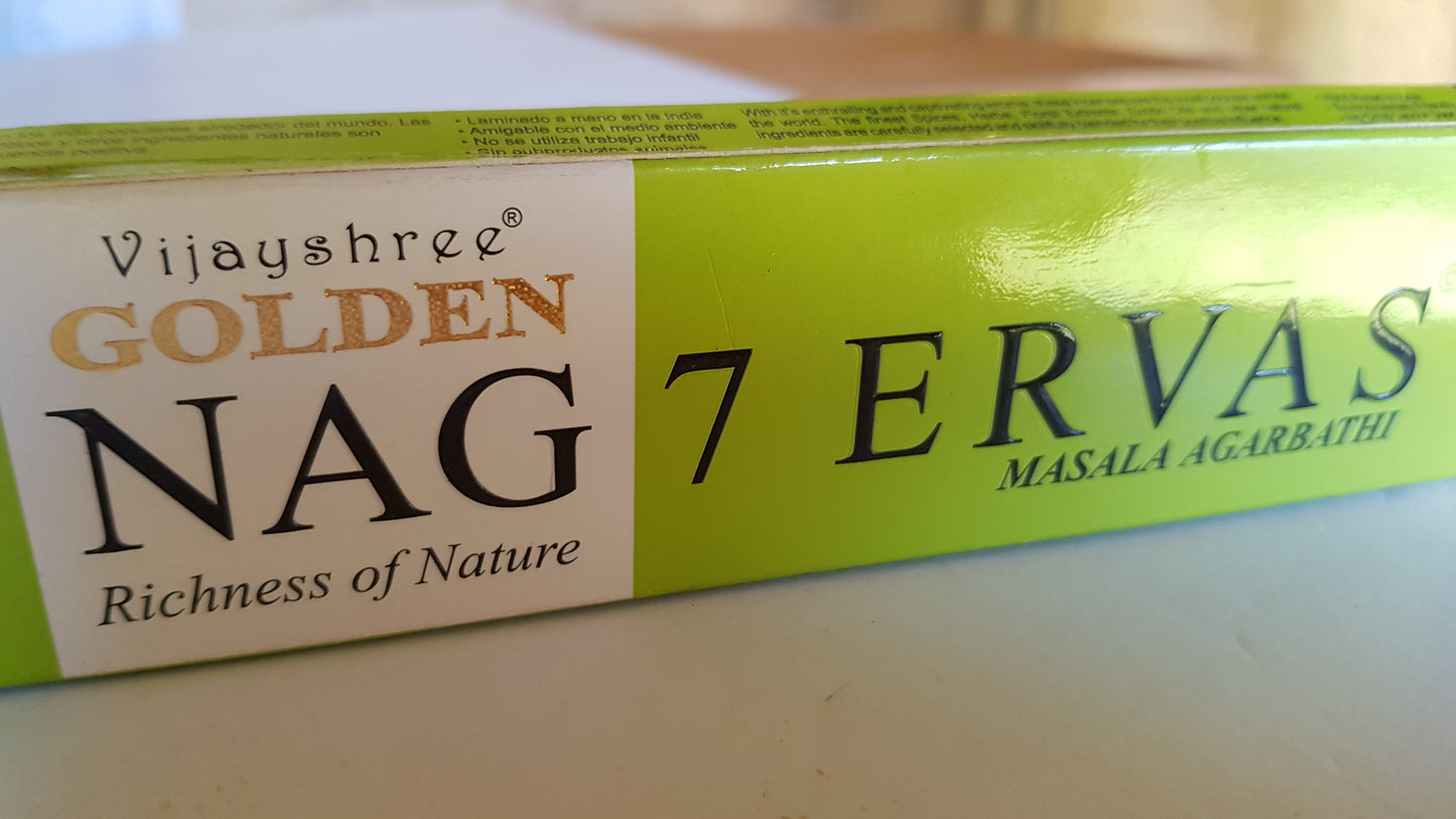 Incenso Golden Nag 7 Erbe naturale