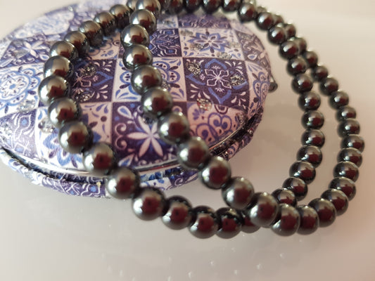 Bracciale 6 mm  ematite pietra naturale protettiva